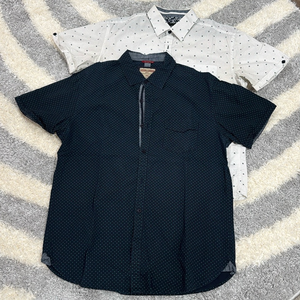 GUC LOT OF 2 short sleeve button down shirts sz Large